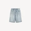 Shorts de denim para hombre «Stay Press» en azul claro decolorado Shorts de denim para hombre «Stay Press» en azul claro decolorado