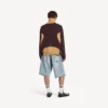 Shorts de denim para hombre «Stay Press» en azul claro decolorado Shorts de denim para hombre «Stay Press» en azul claro decolorado