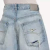 Shorts de denim para hombre «Stay Press» en azul claro decolorado Shorts de denim para hombre «Stay Press» en azul claro decolorado