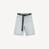 Shorts de hombre con cinturón en azul claro