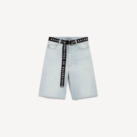 Shorts de hombre con cinturón en azul claro