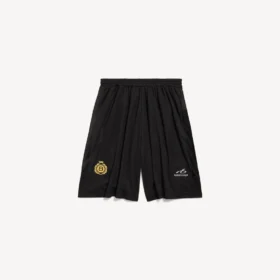 Shorts holgados de fútbol para hombre en negro
