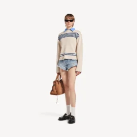 Shorts mini para mujer en azul claro decolorado