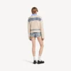 Shorts mini para mujer en azul claro decolorado