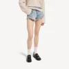 Shorts mini para mujer en azul claro decolorado
