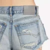 Shorts mini para mujer en azul claro decolorado