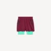 Shorts técnicos para hombre en color burdeos/aguamarina