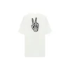 SS21 Camiseta holgada de manga corta con estampado de cara sonriente, color blanco, 641655TKVA18639