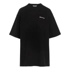 SS21 Camiseta negra de cuello redondo con logo de letras BB 641655TJV871070