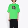 SS21 Camiseta unisex de manga corta con estampado de dibujos animados de motivos pequeños, verde 612966TJVM93302