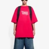 SS21 Camiseta unisex de manga corta con estampado de letras, color rojo 651795TKV816295