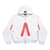 Sudadera con capucha, ajuste mediano y cremallera de la serie Music Archive «Light Grey Red» 744457TQVA61561