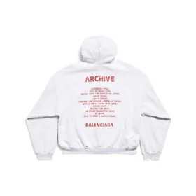 Sudadera con capucha, ajuste mediano y cremallera de la serie Music Archive «Light Grey Red» 744457TQVA61561