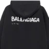 Sudadera con capucha Balenciaga con diseño dibujado a mano, corte mediano «Negro» 600583TOVO61070