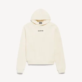 Sudadera con capucha Balenciaga para mujer, corte medio, en color crema