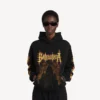 Sudadera con capucha Balenciaga Sacra Cœur para mujer, corte medio, en negro