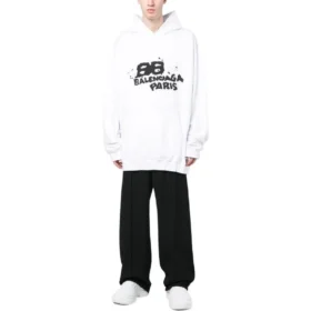 Sudadera con capucha con BB Icon dibujado a mano, corte grande «Blanco» 620973TNVQ19040