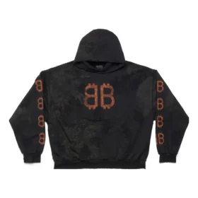 Sudadera con capucha Crypto, corte mediano «Negro descolorido» 742603TOVN71055