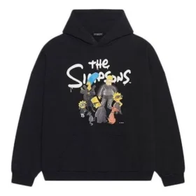 Sudadera con capucha de algodón Balenciaga x LOS SIMPSONS, corte ancho «Negro» 674986TLVG81000