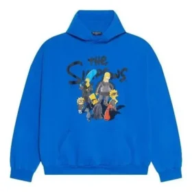 Sudadera con capucha de algodón Balenciaga x THE SIMPSONS, corte ancho «Azul» 674986TLVG84210