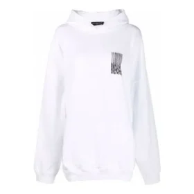 Sudadera con capucha de algodón Barcode «Blanco» 651799TKVE69040