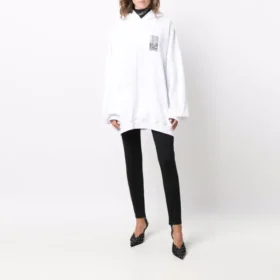 Sudadera con capucha de algodón Barcode «Blanco» 651799TKVE69040