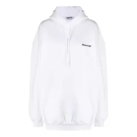 Sudadera con capucha de algodón con logo de etiqueta pequeña de la colección SS21, color blanco, 578135TJV859040