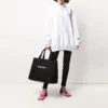 Sudadera con capucha de algodón con logo de etiqueta pequeña de la colección SS21, color blanco, 578135TJV859040