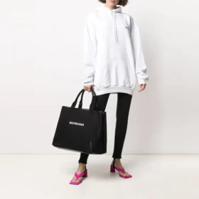 Sudadera con capucha de algodón con logo de etiqueta pequeña de la colección SS21, color blanco, 578135TJV859040