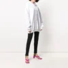 Sudadera con capucha de algodón con logo de etiqueta pequeña de la colección SS21, color blanco, 578135TJV859040