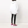Sudadera con capucha de algodón con logo de etiqueta pequeña de la colección SS21, color blanco, 578135TJV859040