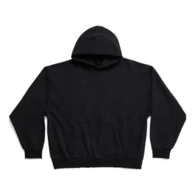 Sudadera con capucha de corte mediano «Black Faded» 742603TOVF39034
