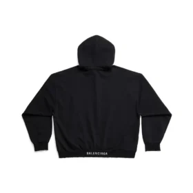 Sudadera con capucha de corte mediano «Black Faded» 742603TOVF39034