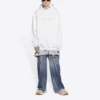 Sudadera con capucha de corte mediano y estampado de logotipo de copyright «White» 578135TIV559152