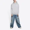 Sudadera con capucha de Political Campaign, corte mediano «Gris» 600583TKVI91379