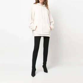 Sudadera con capucha deportiva oversize con cordón «Blanco» 600583TLVA19080