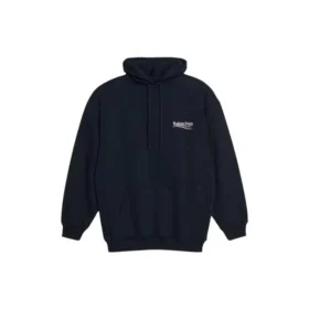 Sudadera con capucha extragrande bordada de Political Campaign «Black White» 620947TKVI91070