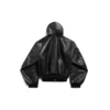 Sudadera con capucha forrada y cremallera, corte grande «Negro» 790311TQS141000