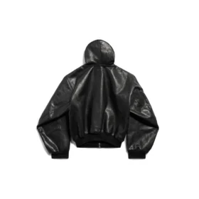 Sudadera con capucha forrada y cremallera, corte grande «Negro» 790311TQS141000