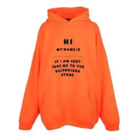 Sudadera con capucha «Hi My Name Is» «Naranja fluorescente/Negro» 651799TKVK57513