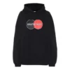 Sudadera con capucha holgada con estampado deportivo, color negro 620947TIV801000