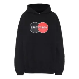 Sudadera con capucha holgada con estampado deportivo, color negro 620947TIV801000