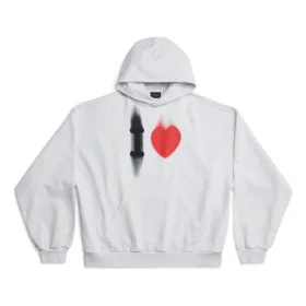 Sudadera con capucha I Love, corte mediano «Blanco» 742603TOVH59081