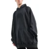 Sudadera con capucha oversize de Fashion Institute «Negro lavado» 697879TMVK18190