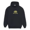 Sudadera con capucha oversize de tejido entrelazado BB «Negro Amarillo» 578138TEV191361
