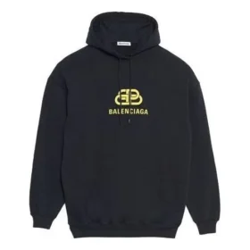 Sudadera con capucha oversize de tejido entrelazado BB «Negro Amarillo» 578138TEV191361