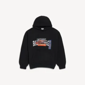 Sudadera con capucha para hombre «Bumper Stickers» de corte mediano en negro Sudadera con capucha para hombre «Bumper Stickers» de corte mediano en negro