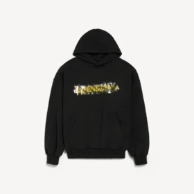Sudadera con capucha para hombre de corte mediano con diseño «Messy Spray» en negro Sudadera con capucha para hombre de corte mediano con diseño «Messy Spray» en negro