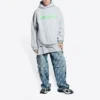 Sudadera con capucha Slime de corte ancho «Gris verde» 674986TLVF21203