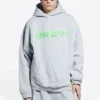 Sudadera con capucha Slime de corte ancho «Gris verde» 674986TLVF21203